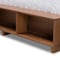 Baxton Studio Arthur Walnut Wood Queen Size Platform Bed with Built-In Shelves 164-10669 - alternate 4